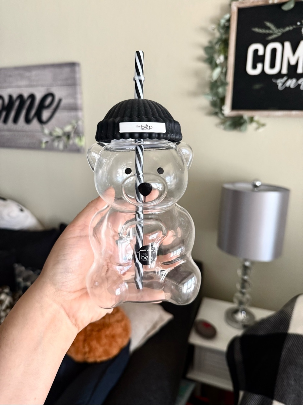 Bear glass cup